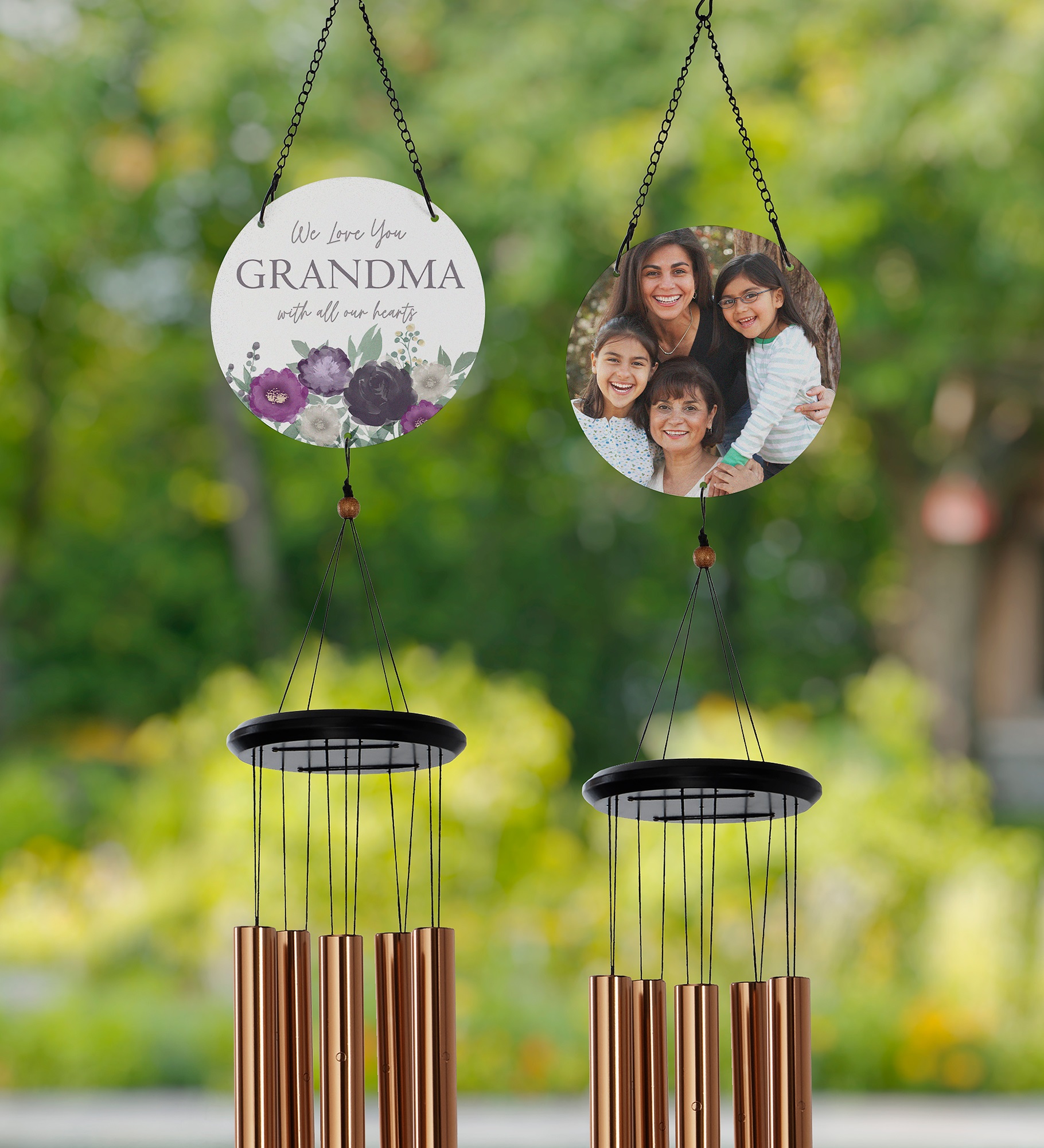 Floral Love For Grandma Personalized Photo Wind Chimes 